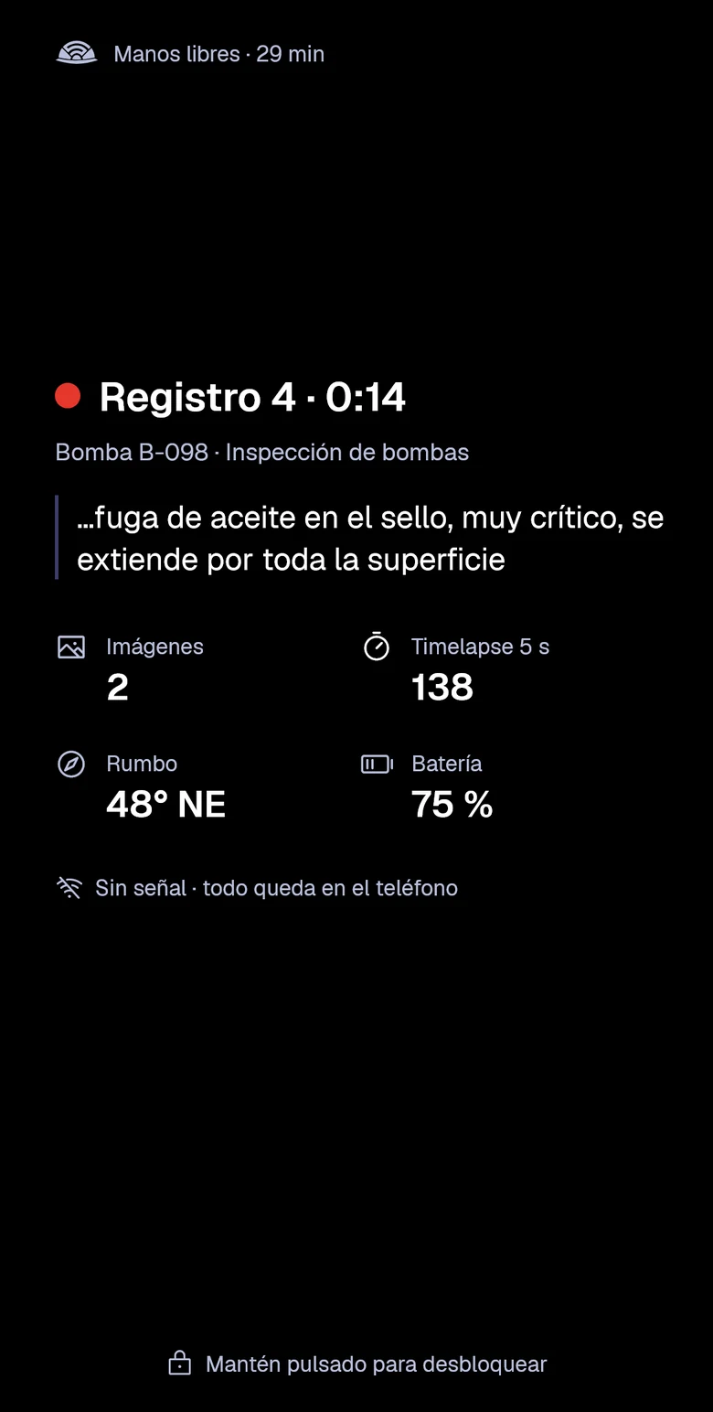 Registro 4 a los 14 segundos: el dictado sigue y ya lleva dos imágenes